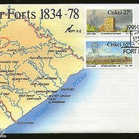 Ciskei 1991 Frontier Forts Map Architecture Sc 183-86  FDC # 16200