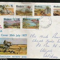 Rhodesia 1977 Landscape Paintings Mountain Art Sc 381-6 Commercial Used FDC 9020