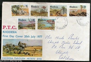 Rhodesia 1977 Landscape Paintings Mountain Art Sc 381-6 Commercial Used FDC 9020