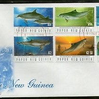 Papua New Guinea 2003 Endangered Dolphins Marine Life Fish Sc 1092-7 FDC # 16206