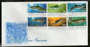 Papua New Guinea 2003 Endangered Dolphins Marine Life Fish Sc 1092-7 FDC # 16206