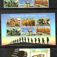 Jersey 2016 The Great War 100 Years Battles WWI Military 6v+M/s+Sheet MNH # 6305