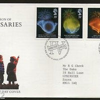 Great Britain 1989 Anniversaries Fireworks Posthorn Globe Mortarboar 4v FDC #F69