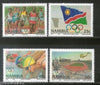 Namibia 1992 Barcelona Olympic Games Flag Runner Swimming Sc 718-21 MNH # 4267