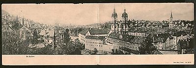 Switzerland 1906 St. Gallen Overview Architecture Used Giant View Post Card #127