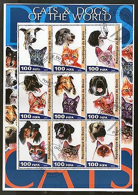 Benin 2003 Dogs & Cats of The World Domestic Animals Sheetlet of Cancelled # 9715