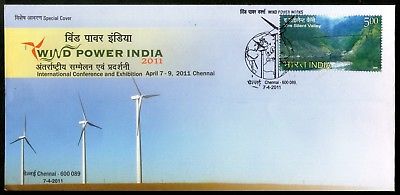 India 2011 Wind Power Energy Electricity Science Special Cover #18494