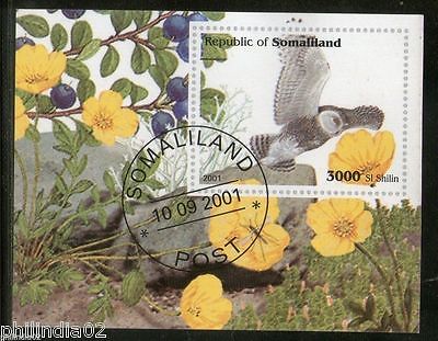 Somalia 2001 Owl Birds of Prey Flower Fauna M/s Cancelled # 3970