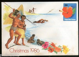 Papua New Guinea Legend of Hibiscus Christmas Postal Stationery Envelope Mint #7542