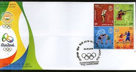 India 2016 Rio Olympic Games Brazil Shooting Boxing Wrestling Sport Setenant FDC