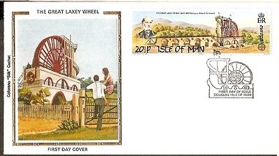 Isle of Man 1983 Great Laxey Wheel Colorano Silk Cover # 13297