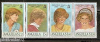 Anguilla 1998 Princess Diana Commemoration 4v Se-tenant MNH # 1779