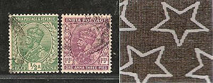 India 2 Diff KG V ½An & 1A3p ERROR WMK - Multi Star Inverted Used as Scan # 3086