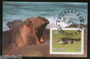 Eritrea 2001 Seal Crocodle Marine Life Reptiles M/s Cancelled # 3156