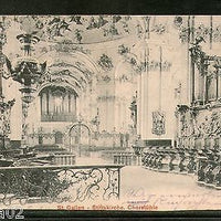 Switzerland 1904 St. Gallen Collegiate Church choir Used View Post Card to India