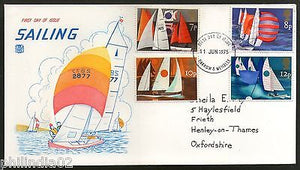 Great Britain 1975 Royal Thames Yacht Club Dinghies Boat Sport 4v FDC # 7072