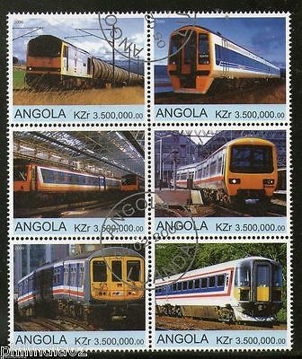 Angola 2000 Diesel Locomotive Railway Transport Setenant BLK/6 Cancelled # 13507