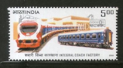 India 2005 Integral Coach Factory Railway Locomotive Transport Phila-2158 MNH