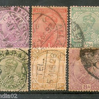 India 1911-36 King George V 6 Diff Good Used Stamps Watermark unckecked # 2528