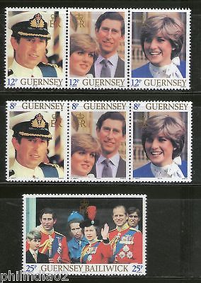 Guernsey 1981 Princess Diana & Charles Royal Wedding 7v MNH # 5427