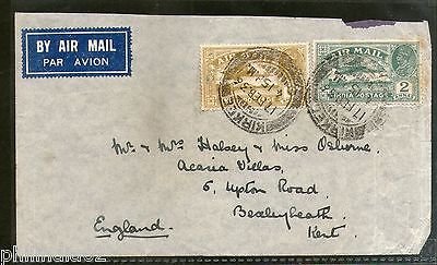 India 1936 KG V Air Mail Stamp on Cover Kirkee to England # 1451-10