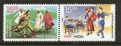 India 2006 Cyprus Joints Issue Folk Dance Culture Costume Phila-2185 Se-tenant MNH