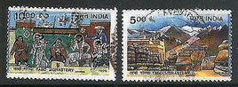 India 1999 Tabo Monastery in Lahul & Spiti Wall Painting 2v Phila-1731a Used Set
