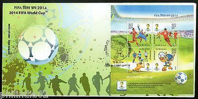 India 2014 FIFA World Cup Football Brazil Sport M/s on FDC