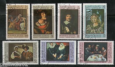 South Arabia - Mahara State Painting by Famous Painters Art 7v set Cancelled # 5653a