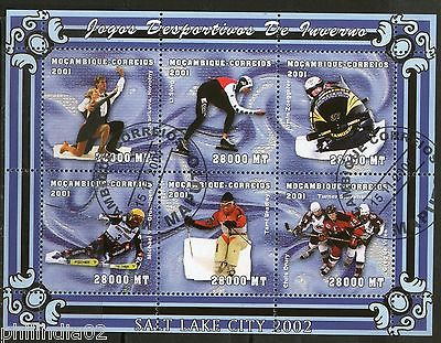 Mozambique 2001 Winter Olympics Salt Lake City Ice Sport Sc 1440 Sheet Canc.6074