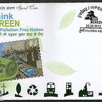 India 2013 Think Green For Pollution Free Nation Painting Special Cover # 7382