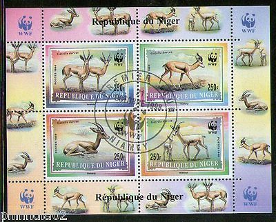 Niger 1998 WWF Gazella Dorcas Stag Deer Animals Sc 983-6 M/s Cancelled # 13588