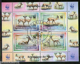 Niger 1998 WWF Gazella Dorcas Stag Deer Animals Sc 983-6 M/s Cancelled # 13588