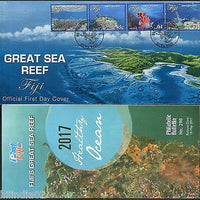 Fiji 2017 Great Sea Reef Corals Marine Life Wildlife FDC+ Brouchre # 18078