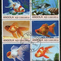 Angola 2000 Aquarium Fishes Marine Life Fauna Setenant BLK/6 Cancelled # 13496