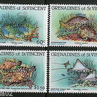 St. Vincent Grenadines 1984 Fishes Marine Life SPECIMEN Sc 399-402 MNH # 3419