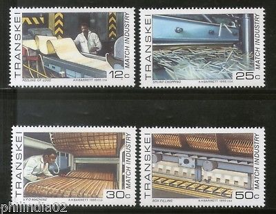 Transkei 1985 Match Box Industry Machinaery Sc 163-66 MNH # 1767