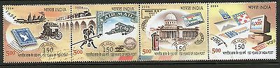 India 2004 India Post 150th Anni Stamp on Stamp Phila-2075 Se-tenant MNH