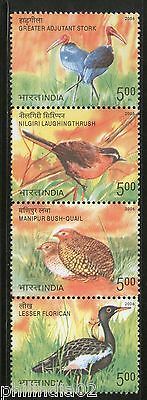 India 2006 Endengered Birds of India Fauna Phila-2211 Se-tenant MNH