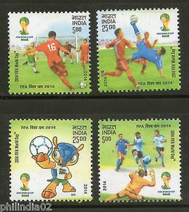 India 2014 FIFA World Cup Football Brazil Sport Mascot 4v MNH