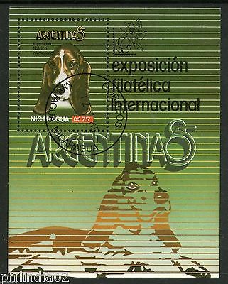 Nicaragua 1985 The World Exposition Dogs Sc 1464 M/s Cancelled ++ 12511