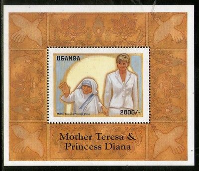 Uganda 1998 Princess Diana Mother Teresa India Noble Prize Winner M/s MNH # 5049