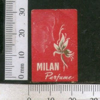 India Vintage Trade Label Milan Perfume Essential Oil Label Flower # 2905