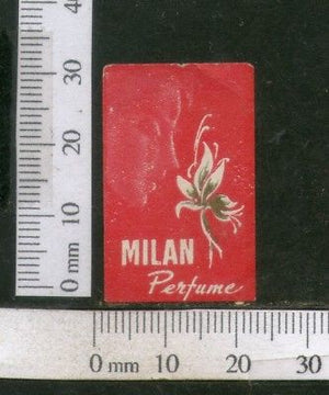 India Vintage Trade Label Milan Perfume Essential Oil Label Flower # 2905