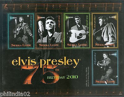 Sierra Leone 2010 Elvis Presley Cinema Film Music Sc 2065 Sheetlet MNH # 9108