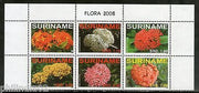 Suriname 2008 Flowers Tree Plant Flora Sc 1375 Setenant 6v MNH # 13426