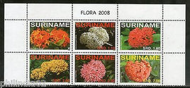 Suriname 2008 Flowers Tree Plant Flora Sc 1375 Setenant 6v MNH # 13426