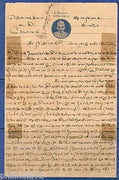India 1920's Mahatma Gandhi on Letter Head on Thin Paper RARE # 769-2A