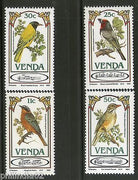 Venda 1985 Song Birds Robin Barbet Wildlife Animal Fauna Sc 116-119 MNH # 1678