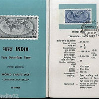 India 1971 World Thrift Day Phila-541 Cancelled Folder